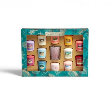 The Last Paradise 12 Kerzen Sampler Set + Kerzenhalter Yankee Candle