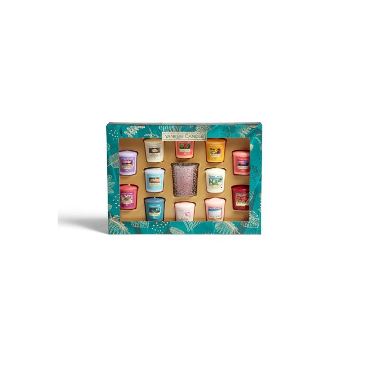 The Last Paradise 12 Kerzen Sampler Set + Kerzenhalter Yankee Candle