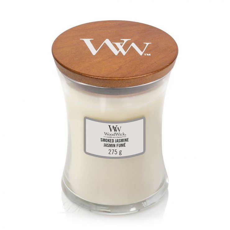 Medium Smoked Jasmine Woodwick Kerze