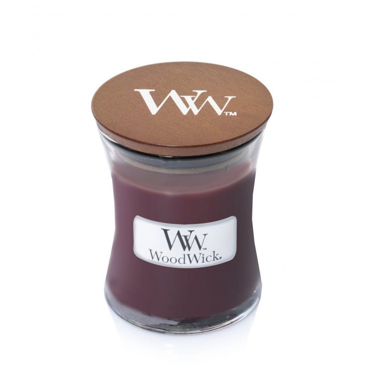 Kleine Black Cherry Woodwick Kerze