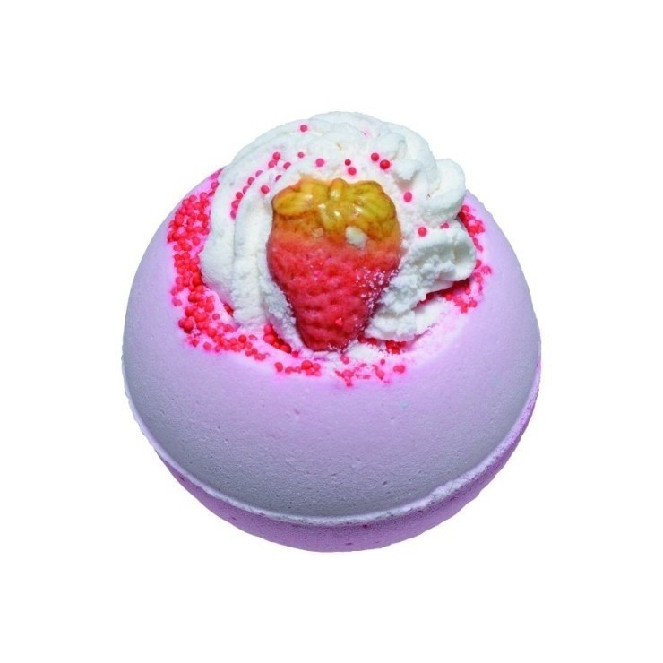 Prickelnde Badekugel Erdbeere - Bomb Cosmetics