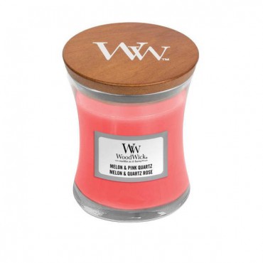 Kleine Melone & Rosa Quarz Woodwick Kerze