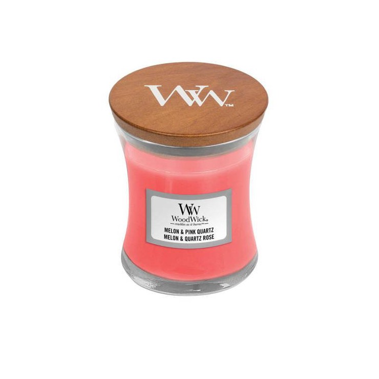 Kleine Melone & Rosa Quarz Woodwick Kerze