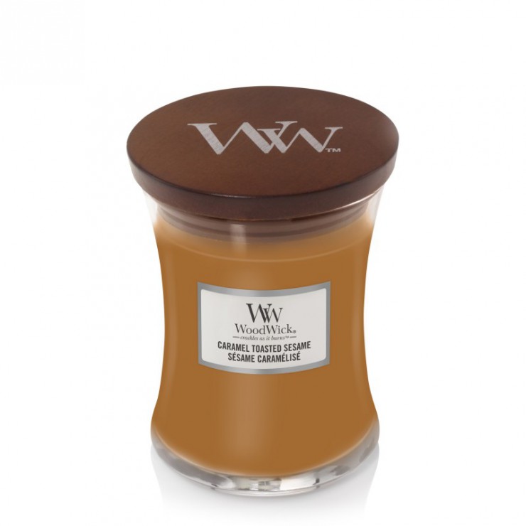 Woodwick Kerze Karamell gerösteter Sesam Medium