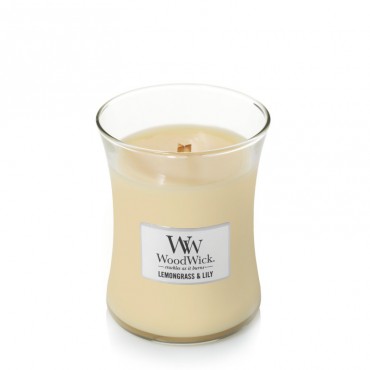 Medium Lemongrass & Lily Woodwick Kerze
