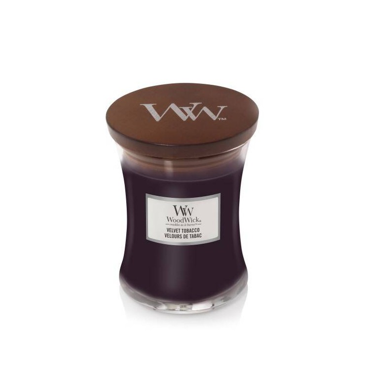 Medium Velvet Tobacco Woodwick Kerze