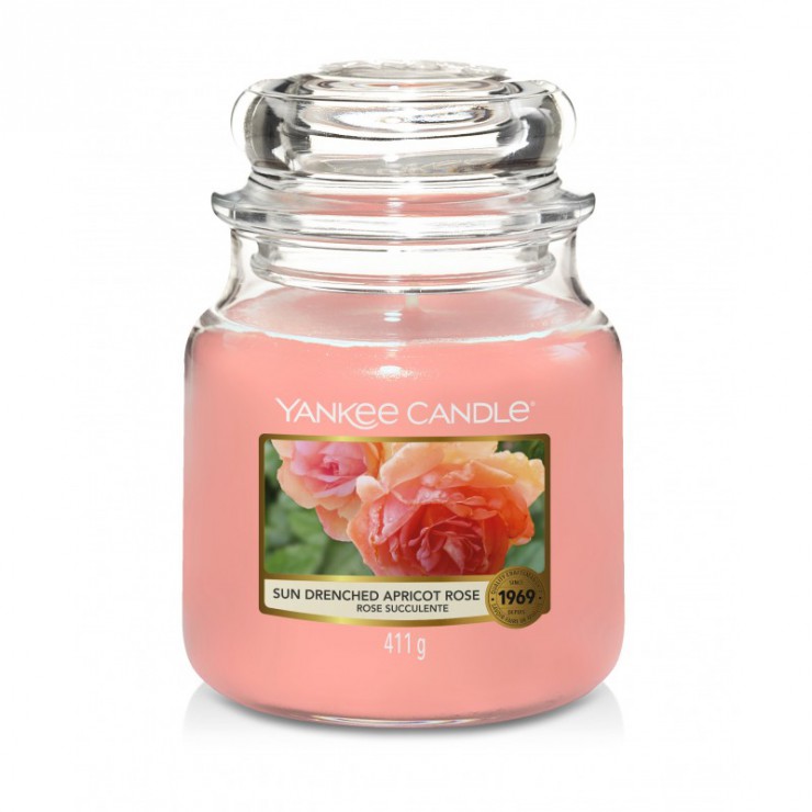 Medium Sun-Drenched Apricot Rose Yankee Kerze