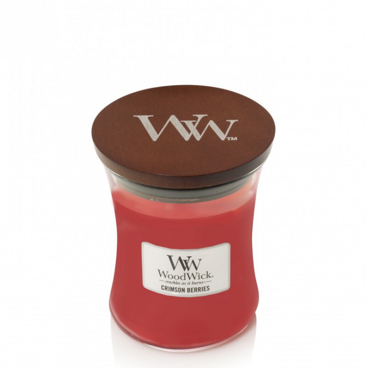 Medium Crimson Berries Woodwick Kerze