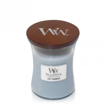 Woodwick Soft Chambray Medium Kerze