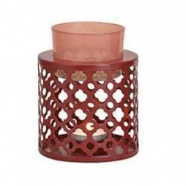 Metall-Glas-Wachs-Kamin - braun
