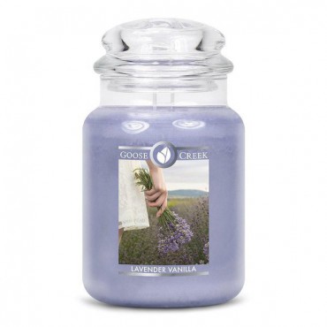 Große Lavendel-Vanille-Goose Creek-Kerze