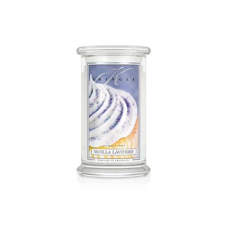 Große Vanille-Lavendel-Kringel-Kerze