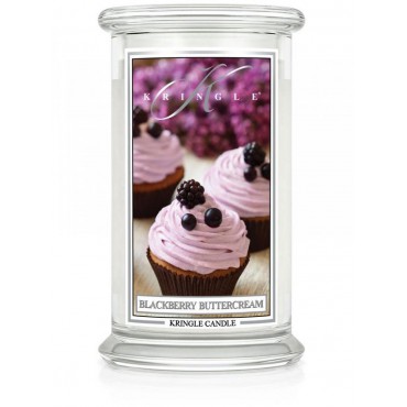 Große Brombeer-Buttercreme-Kringelkerze