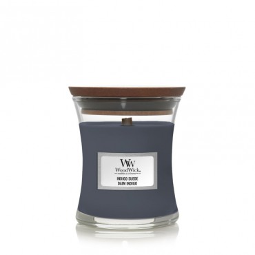 Kleine Indigo Wildleder Woodwick Kerze