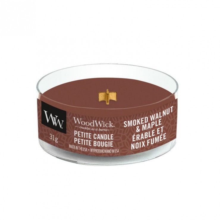 Petite Geräucherte Walnuss & Ahorn WoodWick Kerze