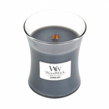 Medium Evening Onyx Woodwick Kerze