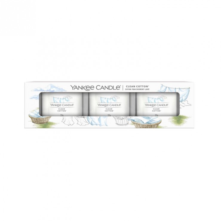 Yankee Candle mini 3er Pack Clean Cotton Kerze