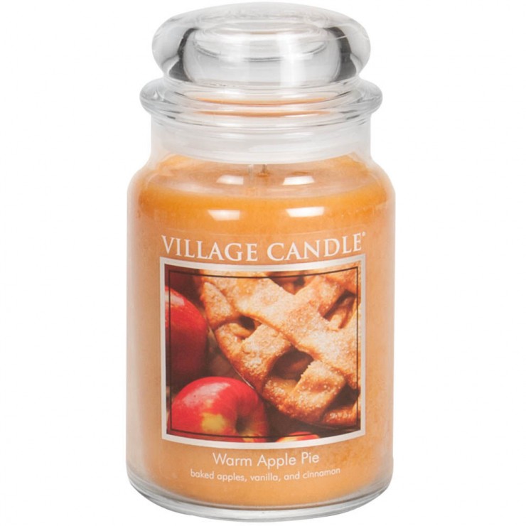 Large Warm Apple Pie Village Kerze