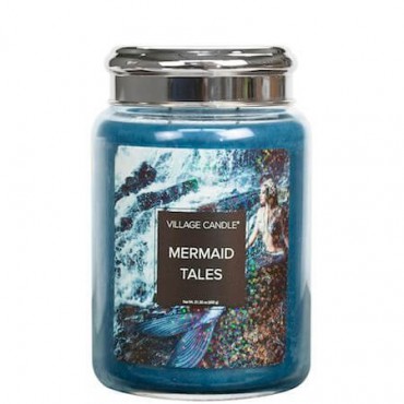 Große Mermaid Tales Village Kerze