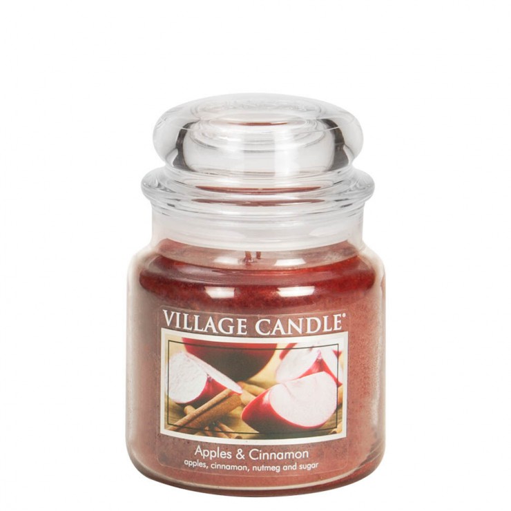 Medium Apples & Cinnamon Village Kerze