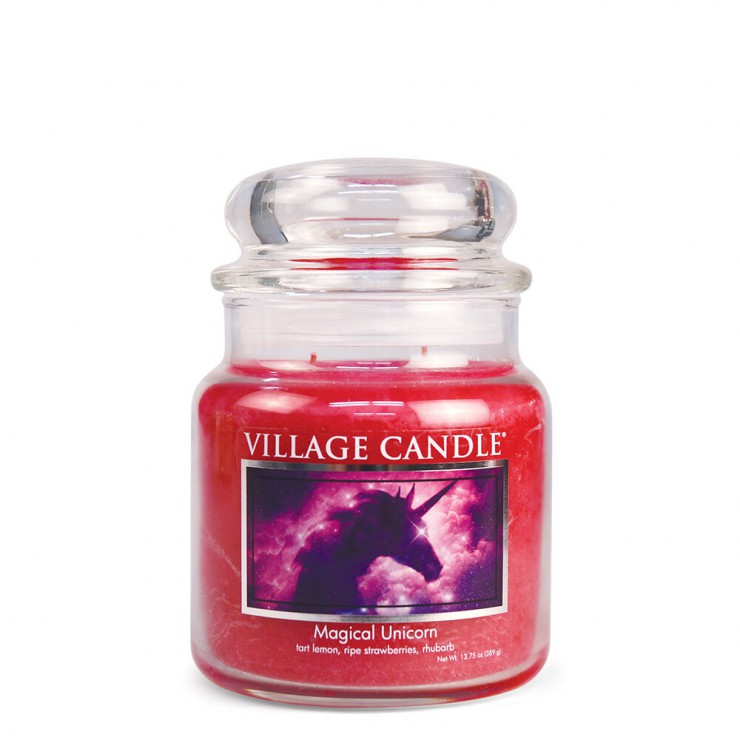 Medium Magical Unicorn Village Kerze