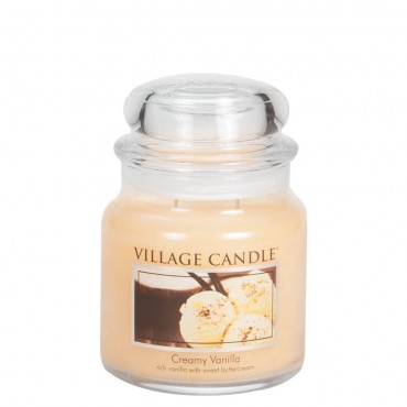Medium Creamy Vanilla Village Kerze