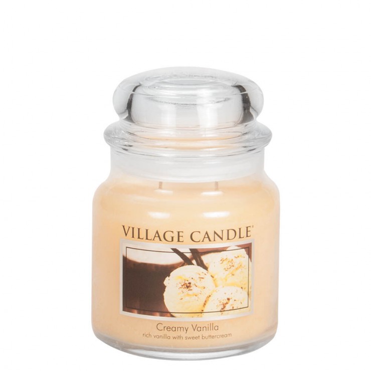 Medium Creamy Vanilla Village Kerze