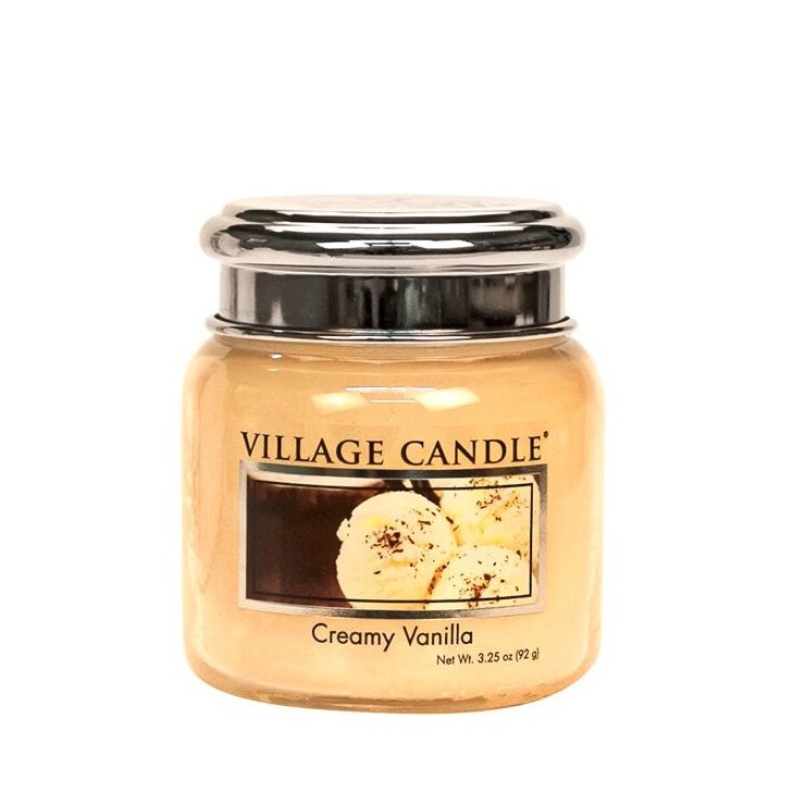Kleine cremige Vanille Village Kerze