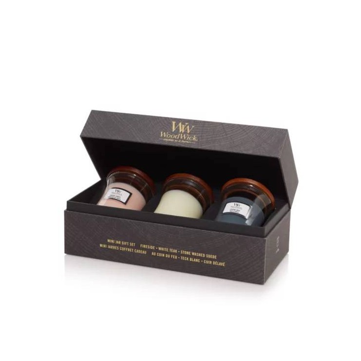 WoodWick Geschenk-Set 3 kleine Kerzen