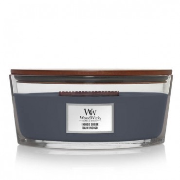 Hearthwick Indigo Wildleder WoodWick Kerze