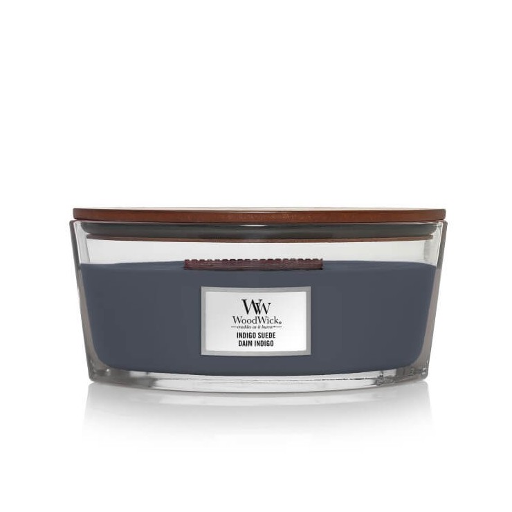 Hearthwick Indigo Wildleder WoodWick Kerze