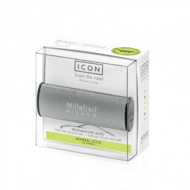 Car Icon Metallo Mat Mineral Gold Auto-Lufterfrischer Millefiori Milano