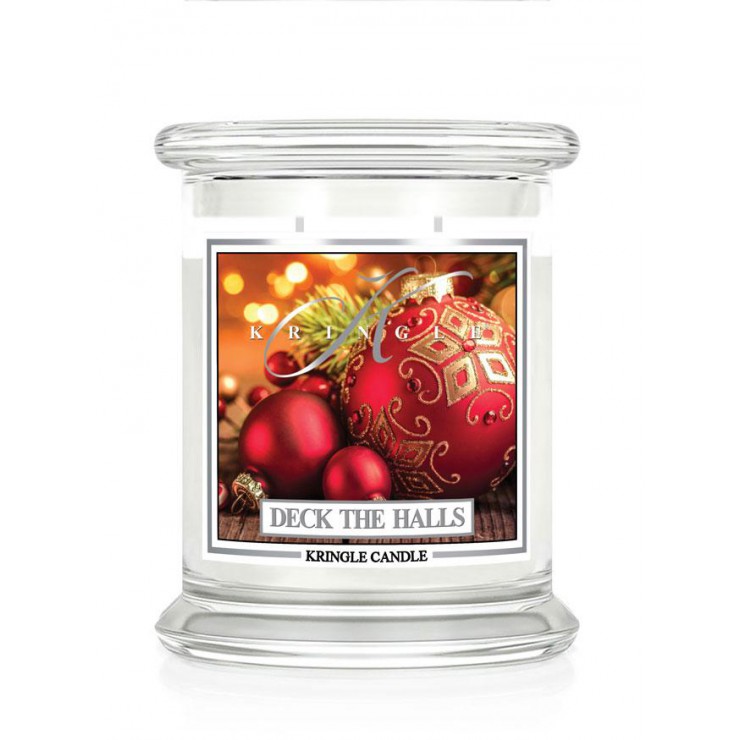 Medium Deck The Halls Kringle Kerze
