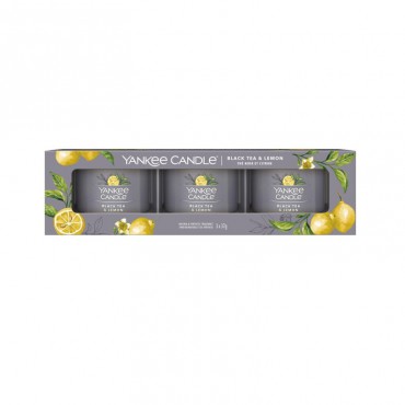 Mini 3er Pack Schwarzer Tee & Zitrone Kerze Yankee Candle