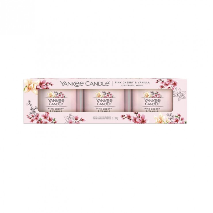 Yankee Candle Mini 3er Pack Pink Cherry Vanille Kerze Yankee Candle Mini 3er Pack Pink Cherry Vanille Kerze