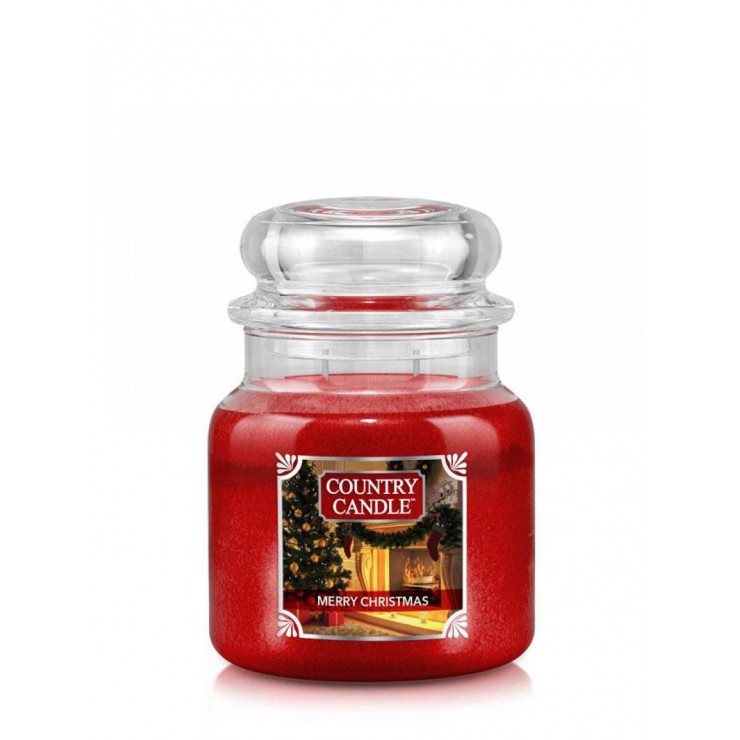 Medium Frohe Weihnachten Land Kerze