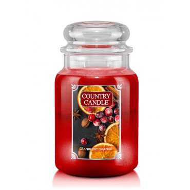 Große Cranberry Orange Country Kerze
