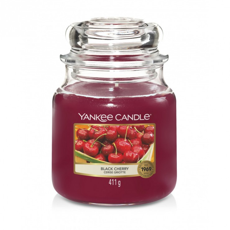 Black Cherry Yankee Candle mittelgroße Kerze
