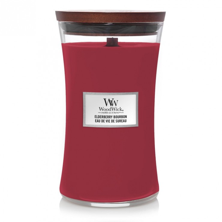 Große Holunder Bourbon WoodWick Kerze