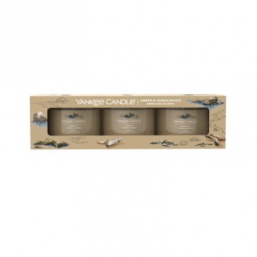 Yankee Candle mini 3er Pack Amber & Sandelholz Kerze