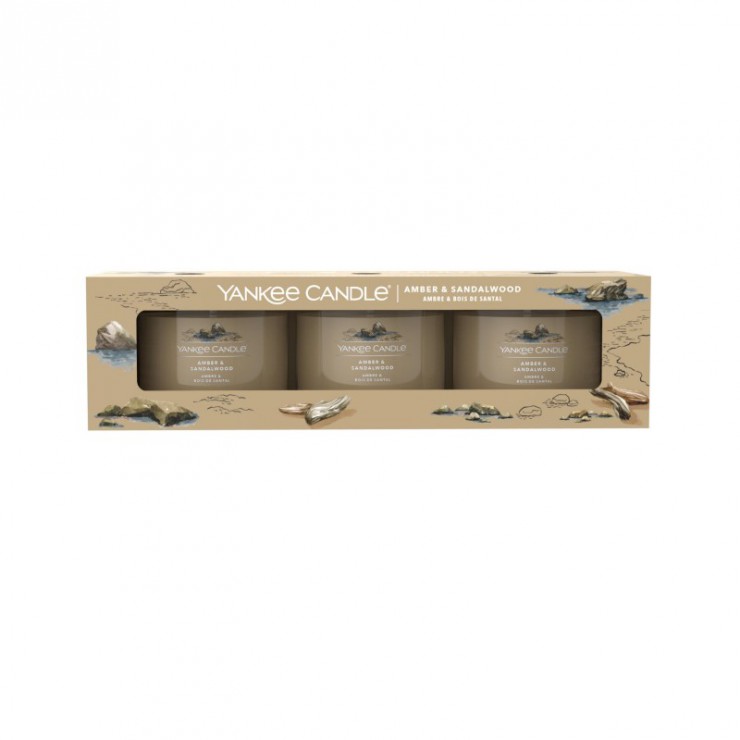 Yankee Candle mini 3er Pack Amber & Sandelholz Kerze