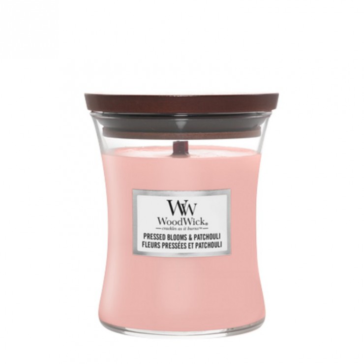 Medium gepresste Blüten & Patchouli Woodwick Kerze Medium gepresste Blüten & Patchouli Woodwick Kerze