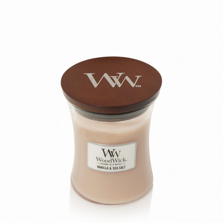 Medium Vanille & Meersalz Woodwick Kerze