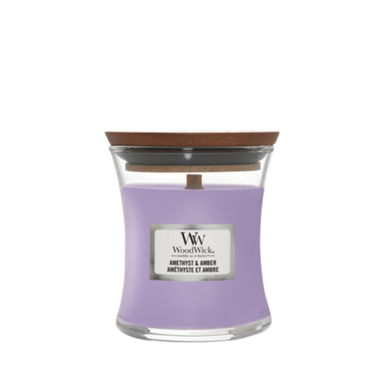 Kleine Amethyst & Bernstein Woodwick Kerze