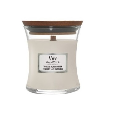 Kleine Tonka & Mandelmilch Woodwick Kerze