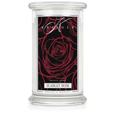 Große Scarlet Rose Kringle Kerze