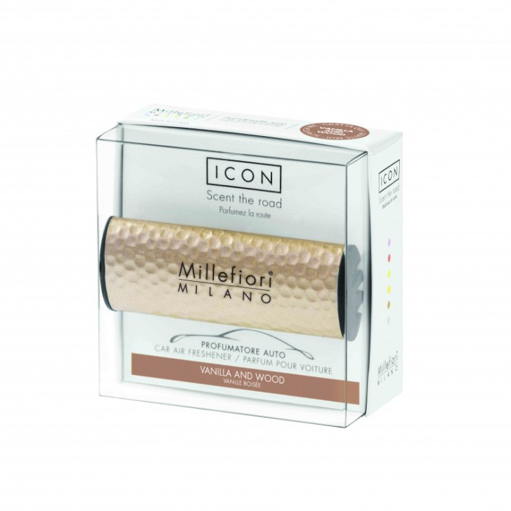 Car Icon Metal Shades Vanille & Holz Auto-Lufterfrischer Millefiori Milano
