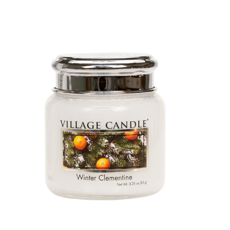 Kleine Winter Clementine Village Kerze
