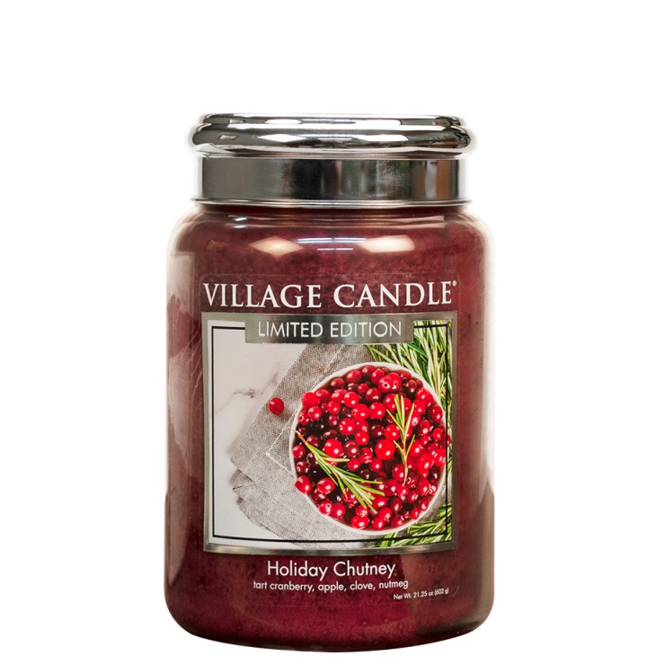 Große Holiday Chutney Village Kerze