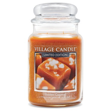 Große Golden Caramel Village Kerze